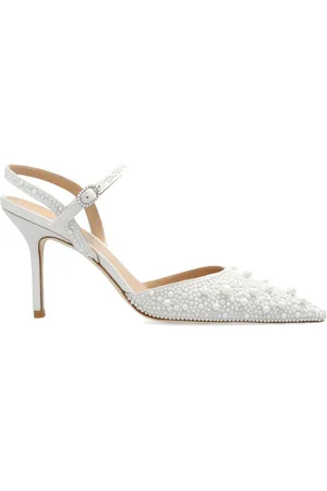 Stuart Weitzman Zapatillas con detalles de perlas y tacón de 85mm