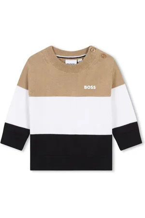 HUGO BOSS Suéter con logo bordado y diseño color block