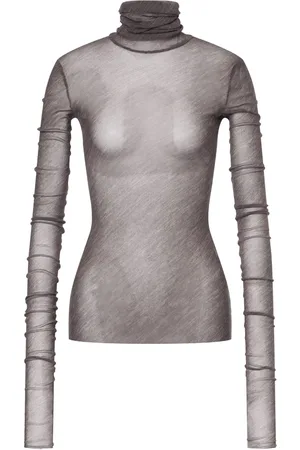 Serafini Playera semitransparente con cuello de tortuga