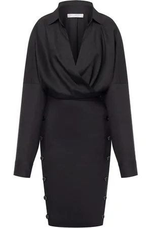 Serafini Vestido cruzado manga larga