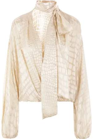 BLUMARINE Blusa con estampado de piel de cocodrilo