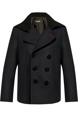 Dsquared2 Chamarra con doble botonadura y panel tejido