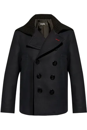 Dsquared2 Chamarra con doble botonadura y panel tejido