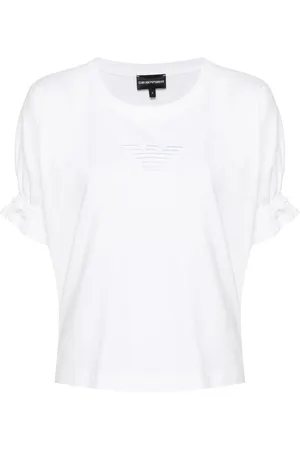 Emporio Armani Playera con logo bordado y puños elásticos
