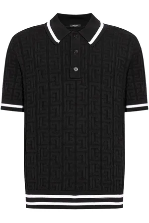 Balmain Playera tipo polo tejida con motivo 4G