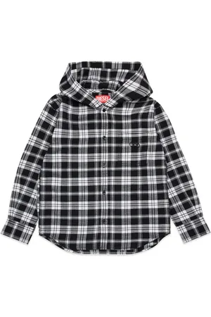 Diesel Camisa con capucha y motivo de cuadros
