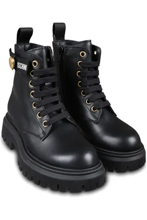 Moschino Botas militares con parche de corazón