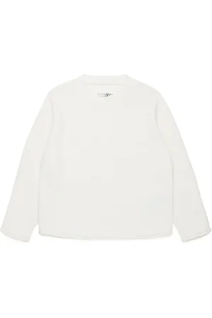 Maison Margiela Suéter tejido con cuello redondo y logo en intarsia
