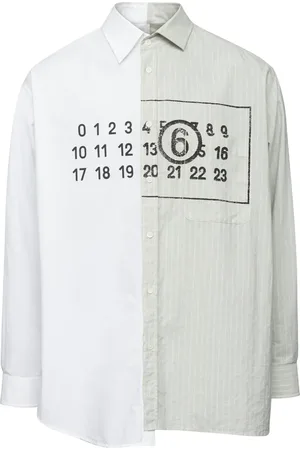 Maison Margiela Camisa asimétrica con motivo Numbers