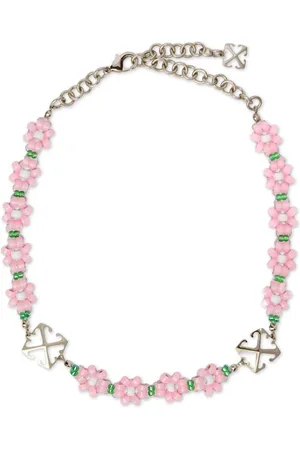 OFF-WHITE Collar Arrow con cuentas de flor