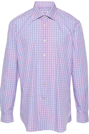Kiton Camisa con cuadros estampados