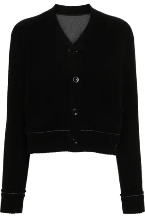 SACAI Cárdigan tejido de canalé con cuello en V