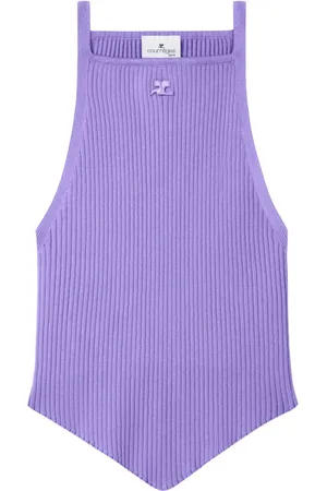 Courrèges Camiseta tejida de canalé Pointy
