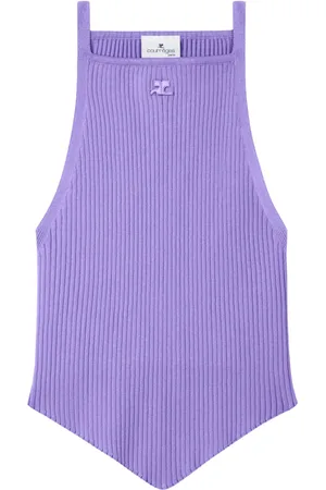 Courrèges Camiseta tejida de canalé Pointy