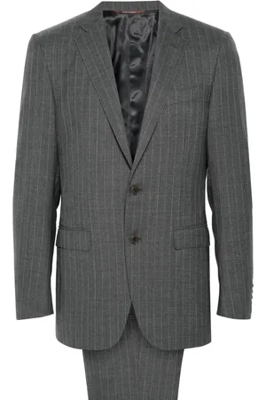 CANALI Traje con botones y motivo de rayas