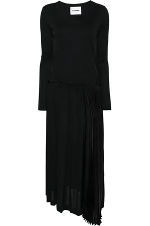 Jil Sander Vestido midi con diseño plisado