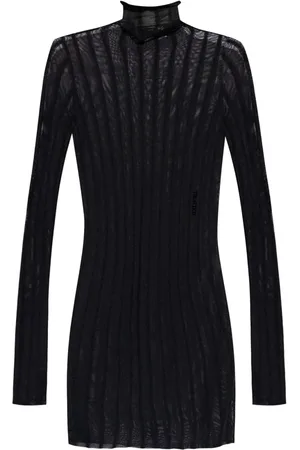 The Attico Vestido semitransparente con cuello vuelto