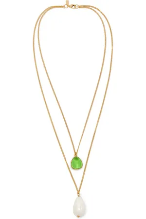Kenneth Jay Lane Collar de dos cadenas con dije