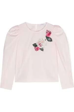 MONNALISA Blusa con rosas bordadas