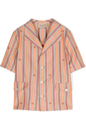 Gucci Camisa con logo en jacquard y motivo de rayas