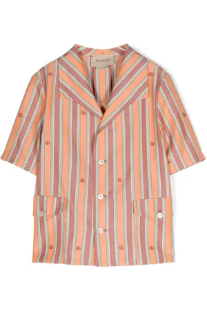 Gucci Camisa con logo en jacquard y motivo de rayas