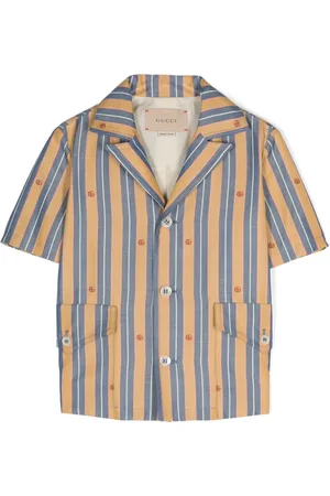 Gucci Camisa con logo en jacquard y motivo de rayas