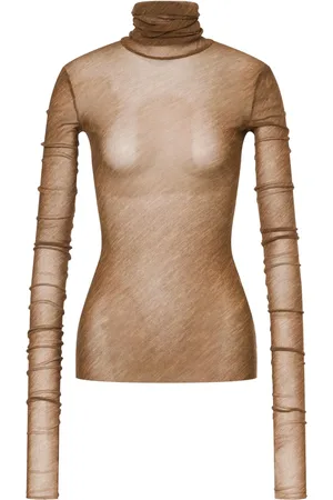 Serafini Playera semitransparente con cuello de tortuga