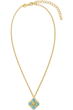 Kenneth Jay Lane Collar con dije de cristal bañado en oro