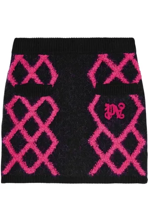 Palm Angels Falda corta con motivo de rombos
