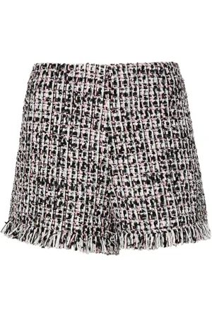 Self-Portrait Shorts de tweed con flecos