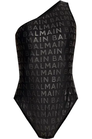 Balmain Traje de baño con logo estampado y tira en un hombro
