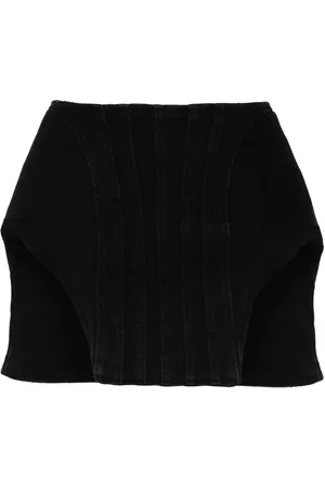 MUGLER Falda corta de mezclilla capitonada