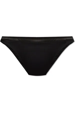 La Perla Bikini bottom con panel de malla y placa del logo