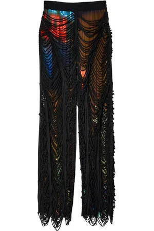 Jean Paul Gaultier Pantalones tejidos de crochet anchos