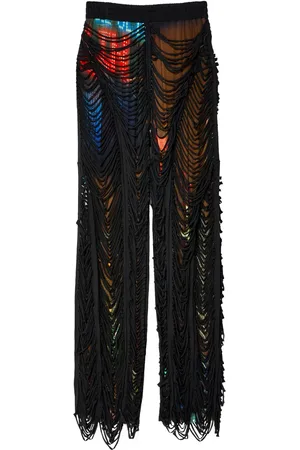 Jean Paul Gaultier Pantalones tejidos de crochet anchos