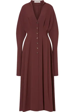 Serafini Vestido largo con cuello en V