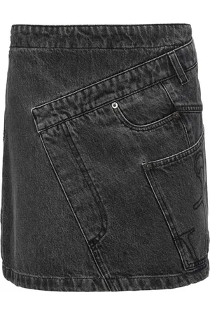 J.W.Anderson Falda corta de mezclilla con diseño retorcido