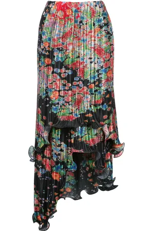 Givenchy Falda asimétrica plisada con motivo floral