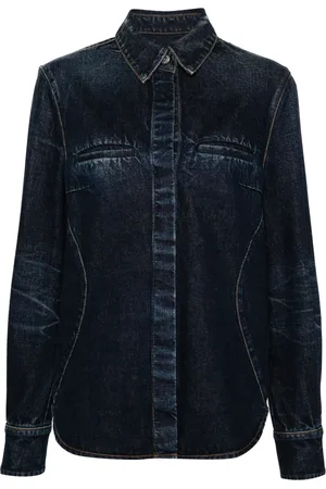 Salvatore Ferragamo Camisa de mezclilla con efecto desgastado