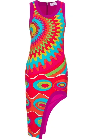 Puccini Vestido asimétrico con estampado Bersaglio