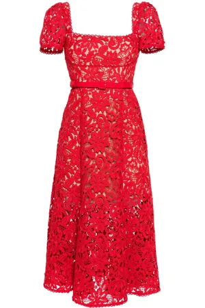 Self-Portrait Vestido midi con encaje floral