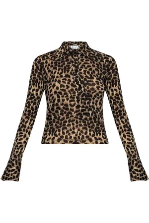 BLUMARINE Top con estampado de leopardo