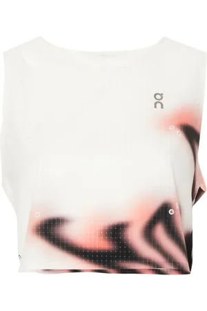 On Running Top deportivo con estampado de cuadros windowpane