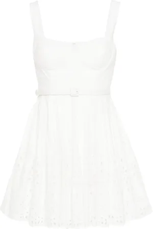 Self-Portrait Vestido corto con bordado inglés