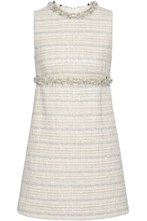 VALENTINO GARAVANI Vestido corto de tweed con detalles de cristal