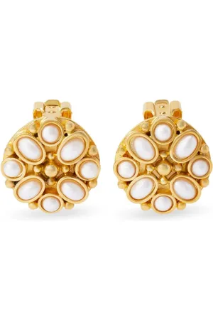Kenneth Jay Lane Aretes de clip con detalle de perlas