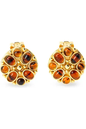 Kenneth Jay Lane Aretes de clip con gemas