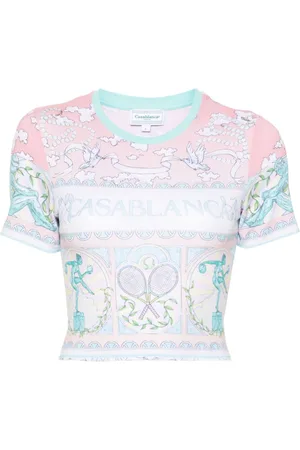 Casablanca Playera corta con logo estampado