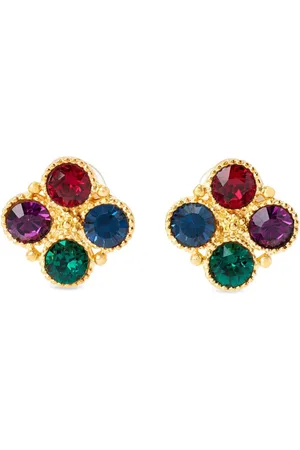 Kenneth Jay Lane Aretes con detalles de cristal