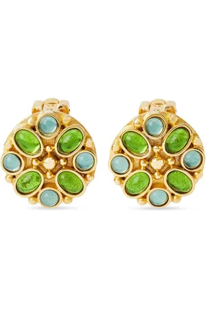 Kenneth Jay Lane Aretes de clip con gemas